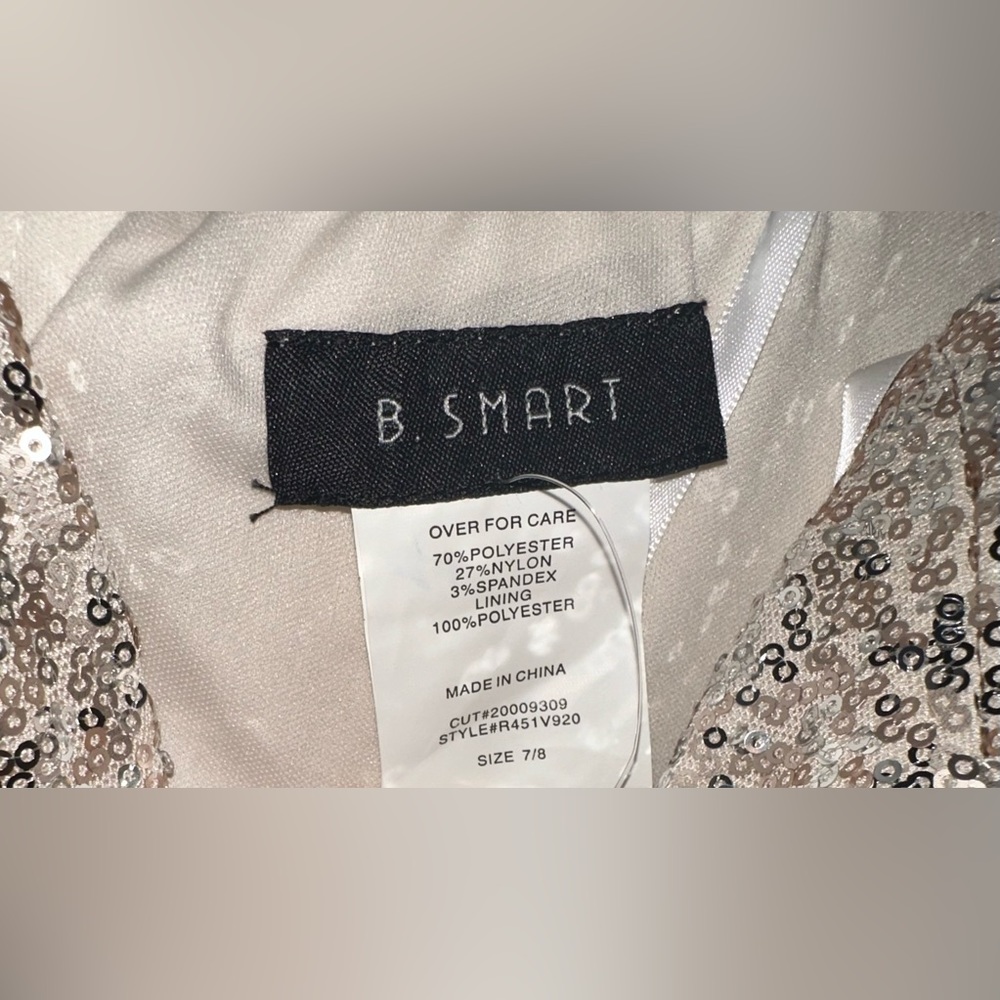 NWT! B. Smart Gold Sequin long formal dress size 7/8 - Picture 7 of 10